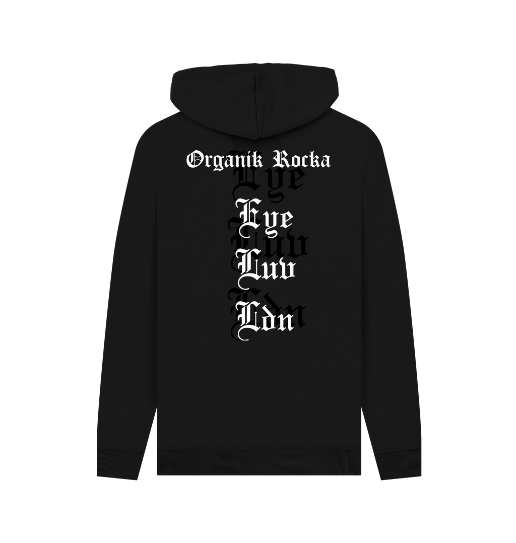 Black Printed Hoody Back