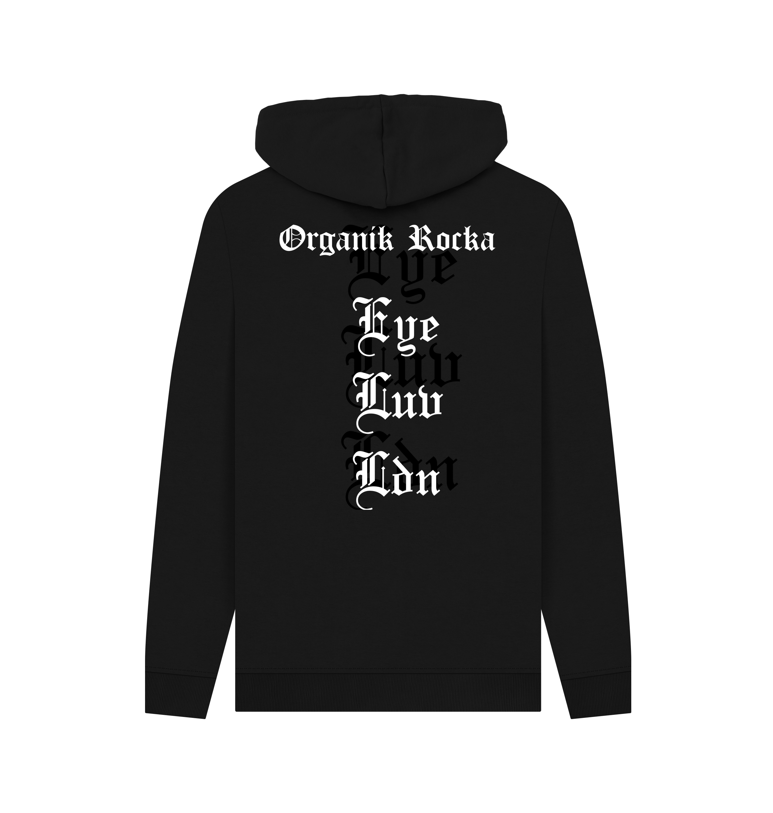 Black Printed Hoody Back