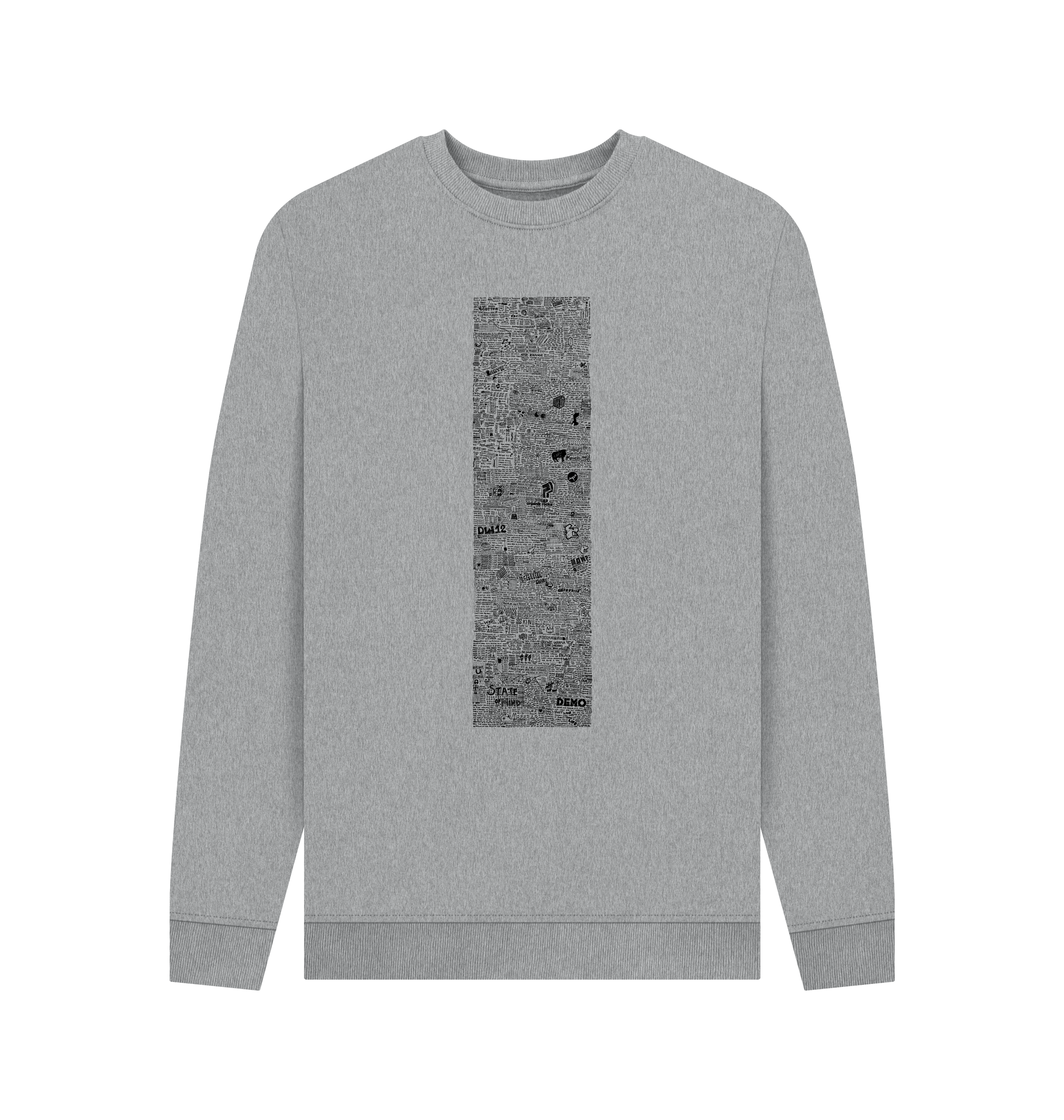 Light Heather Printed Sweater Front