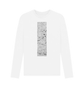 White Printed Long Sleeve T Shirt Front