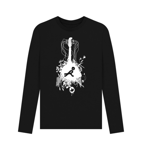 Black Printed Long Sleeve T Shirt Front
