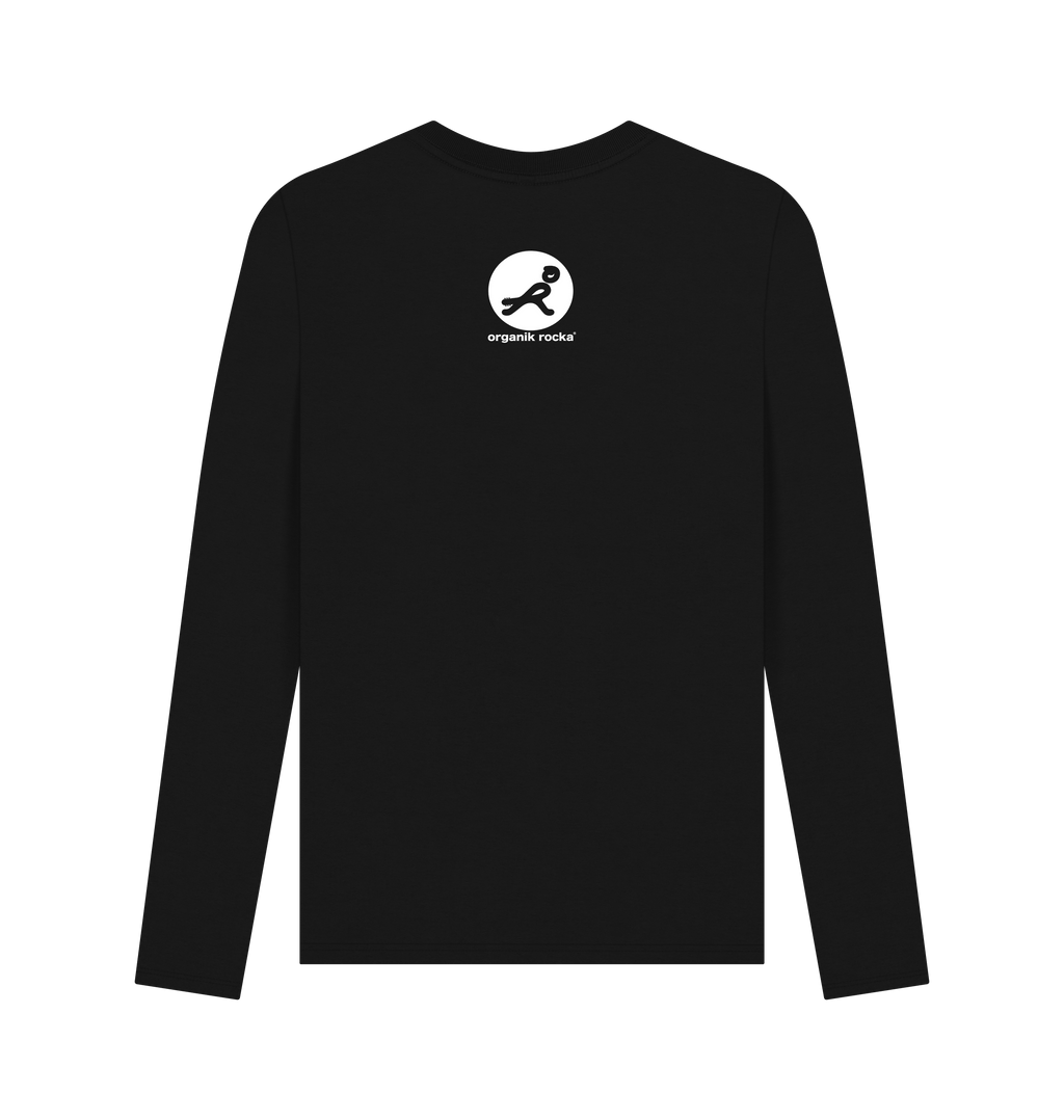 Black Printed Long Sleeve T Shirt Back