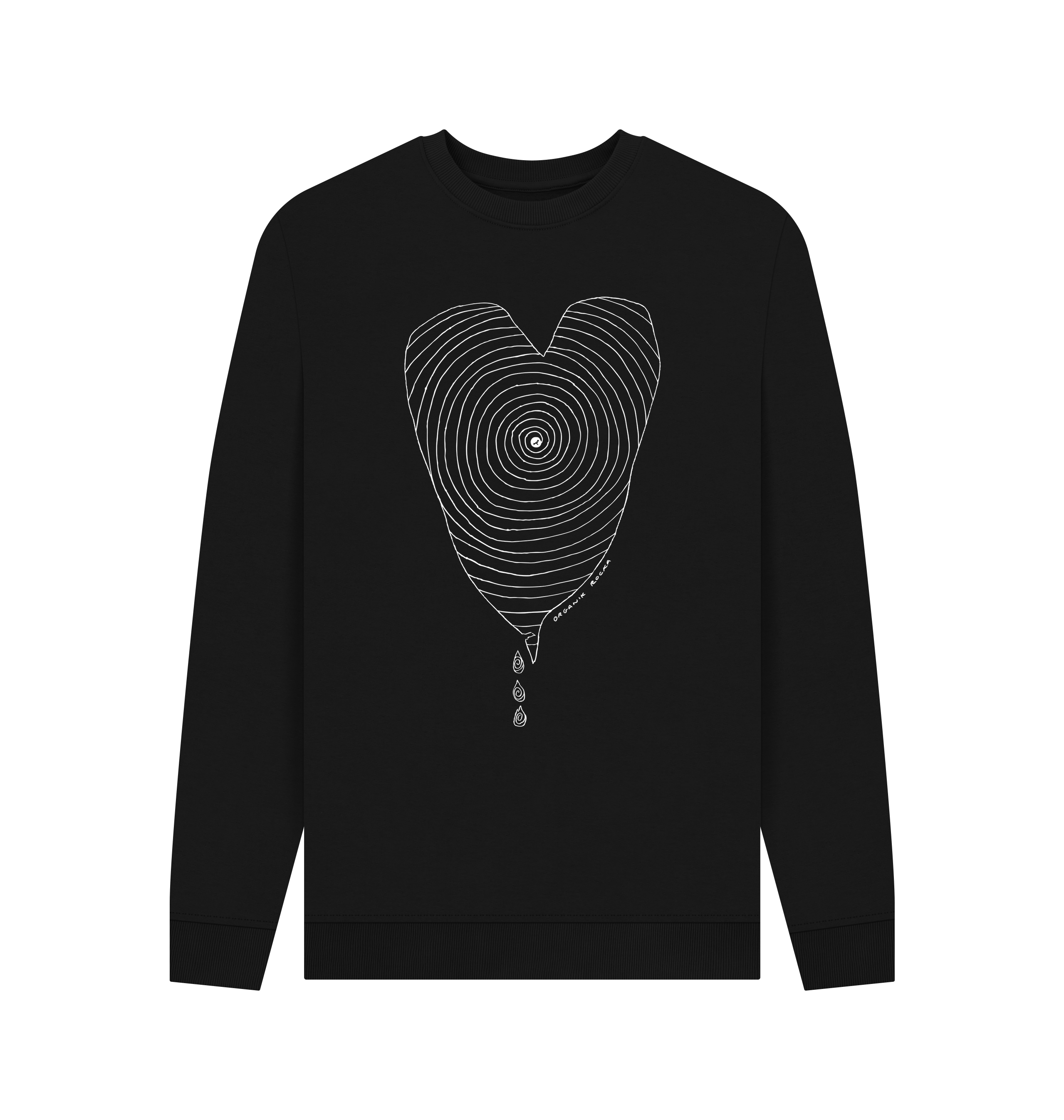 Black Printed Sweater Front