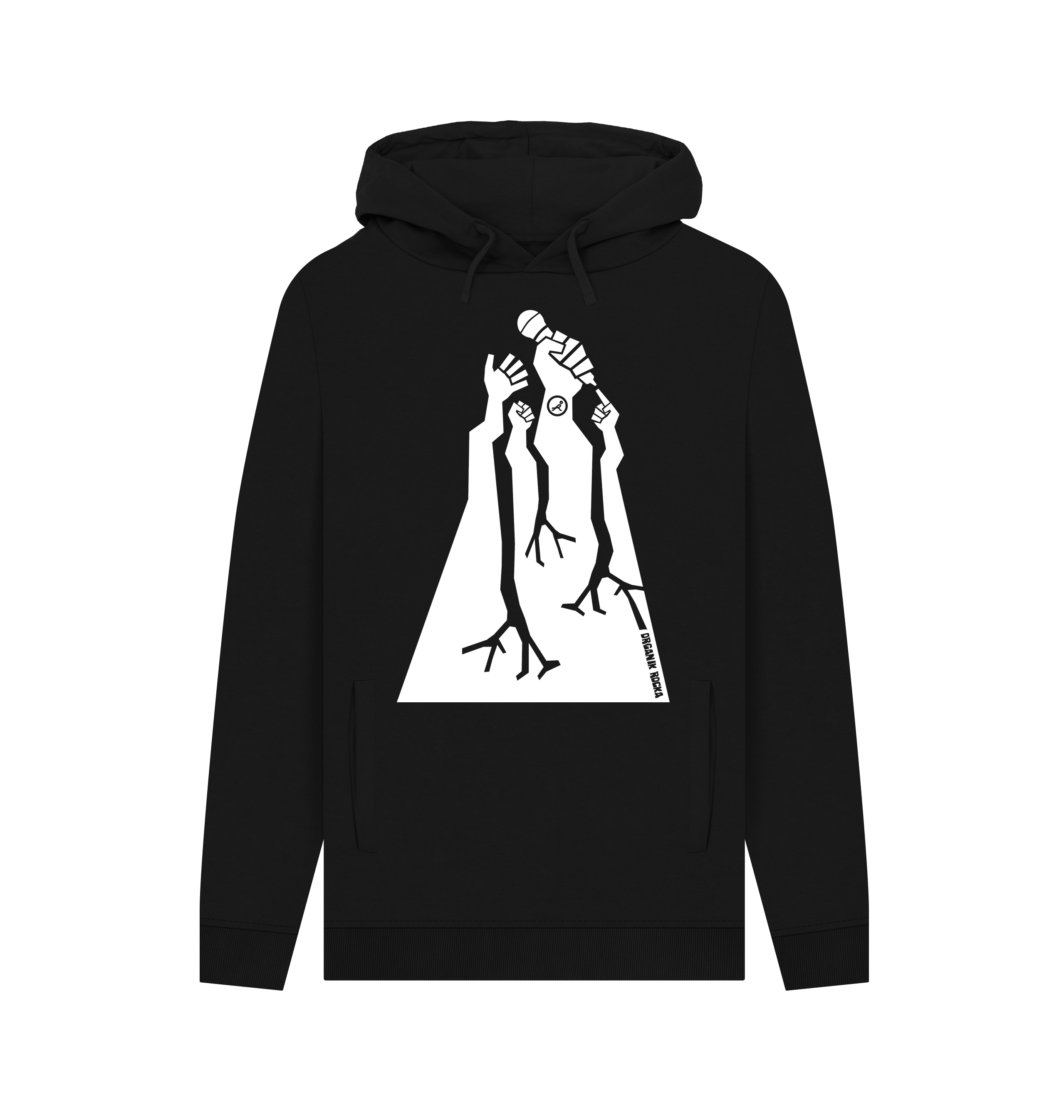 Black Printed Hoody Front