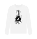 White Printed Long Sleeve T Shirt Front