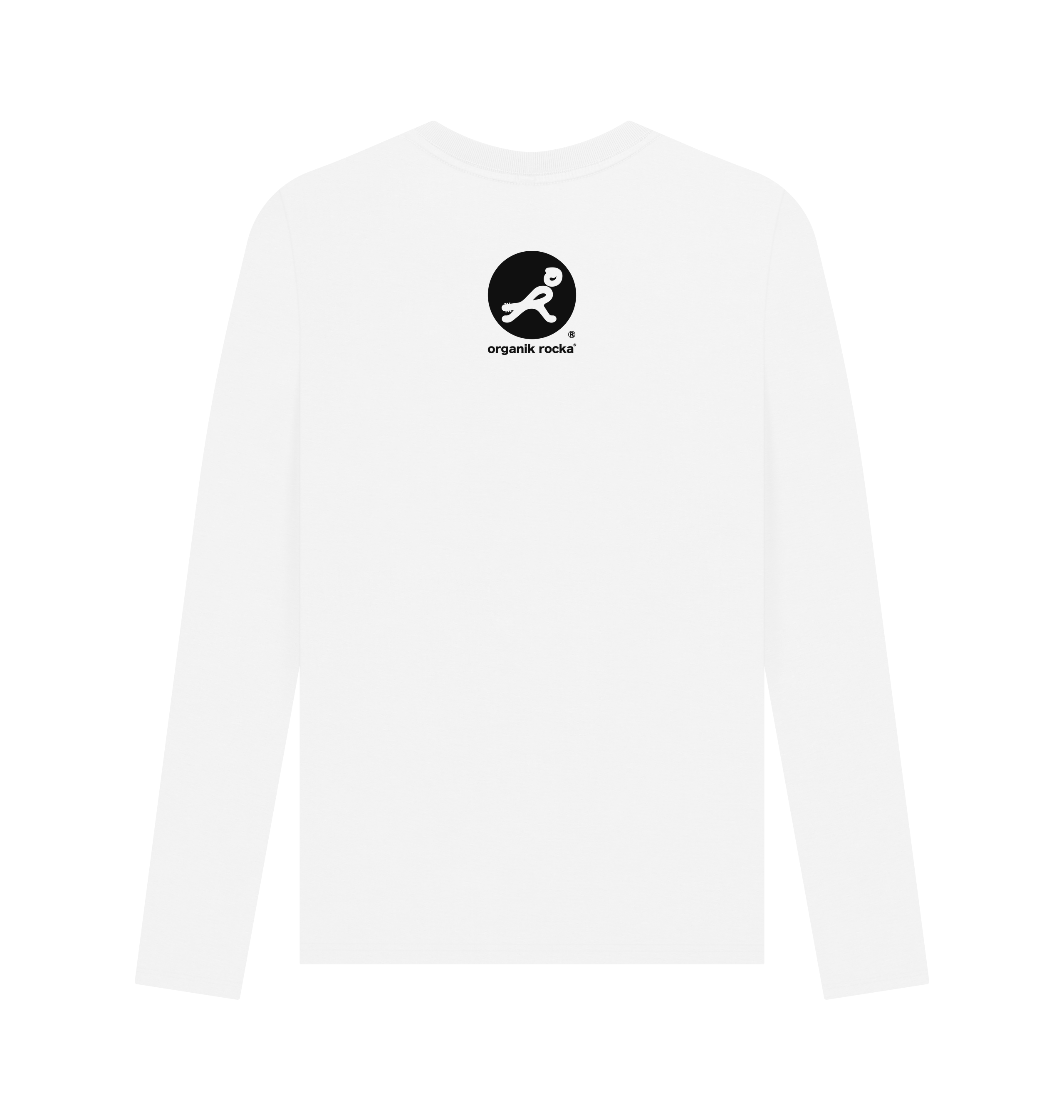 White Printed Long Sleeve T Shirt Back