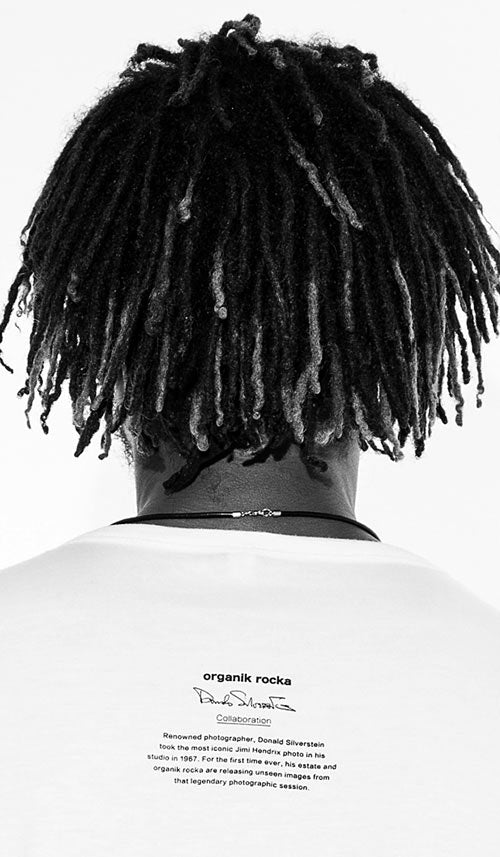 Organik Rocka Jimi Hendrix #1 White T-shirt (Back)